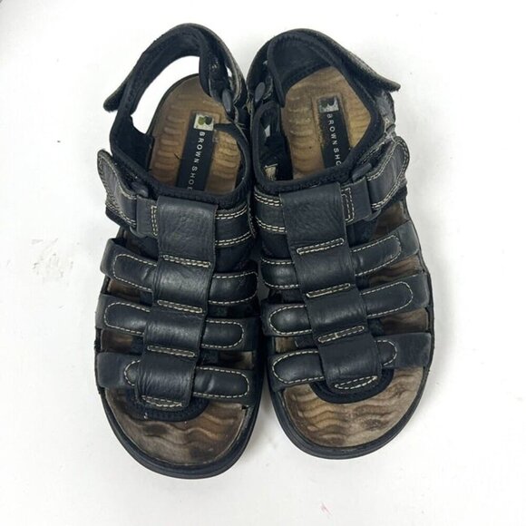Brown Shoe Mens Black Monterey Chunky Fisherman Sandals Sz 10 Grunge Y2k 90s - Picture 2 of 9